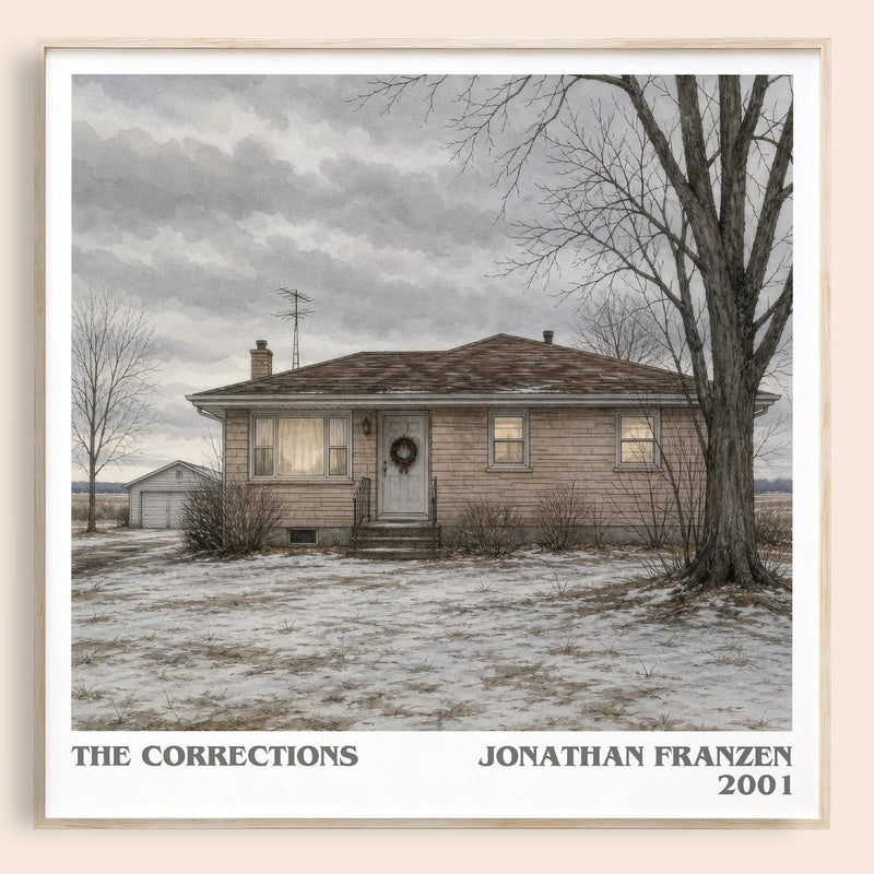 The Corrections literary book poster by Jonathan Franzen – framed literary art print