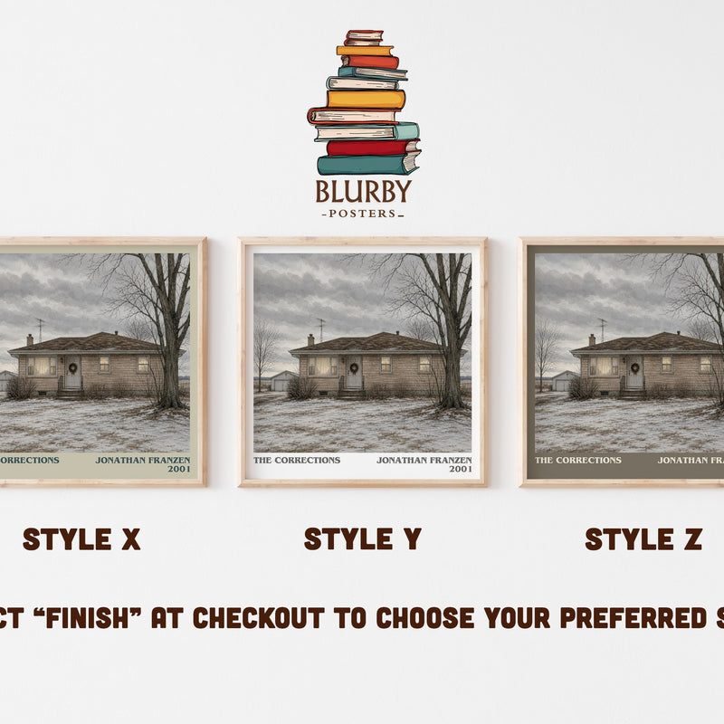 The Corrections literary print in frame leaning in hallway – literary fiction wall art