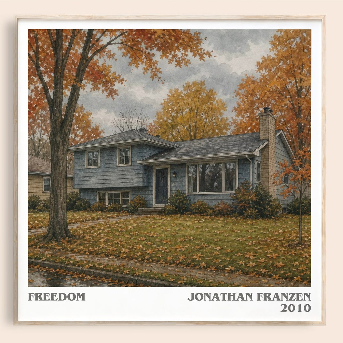 Freedom literary book poster by Jonathan Franzen – framed literary art print