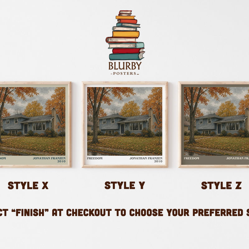 Freedom literary print in frame leaning in hallway – literary fiction wall art