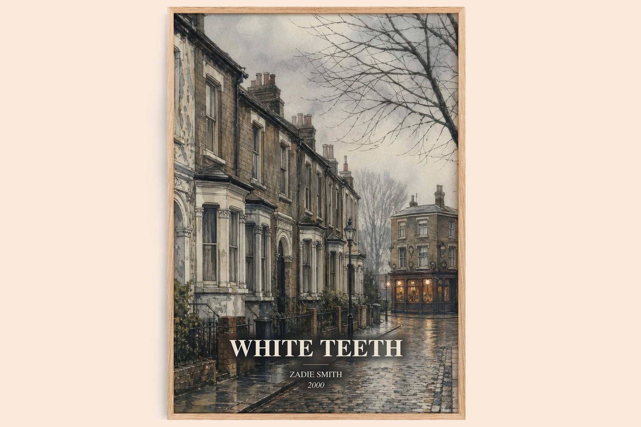 White Teeth Book Watercolour Illustration by Zadie Smith