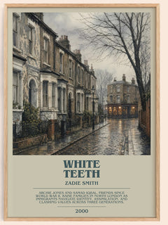 White Teeth bookish book poster by Zadie Smith – framed literary art print