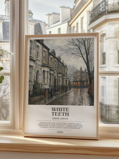 White Teeth bookish poster colour and style options – Zadie Smith book art