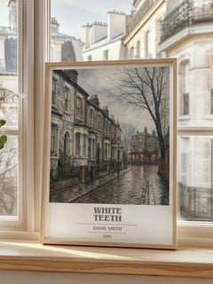 White Teeth book cover poster colour and style options – Zadie Smith book art