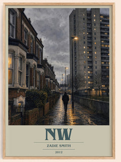 NW book cover book poster by Zadie Smith – framed literary art print