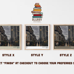 NW literary print in frame leaning in hallway – contemporary fiction wall art