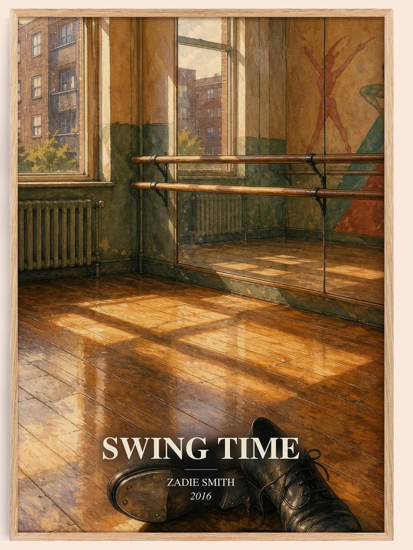Swing Time watercolour book poster by Zadie Smith – framed literary art print