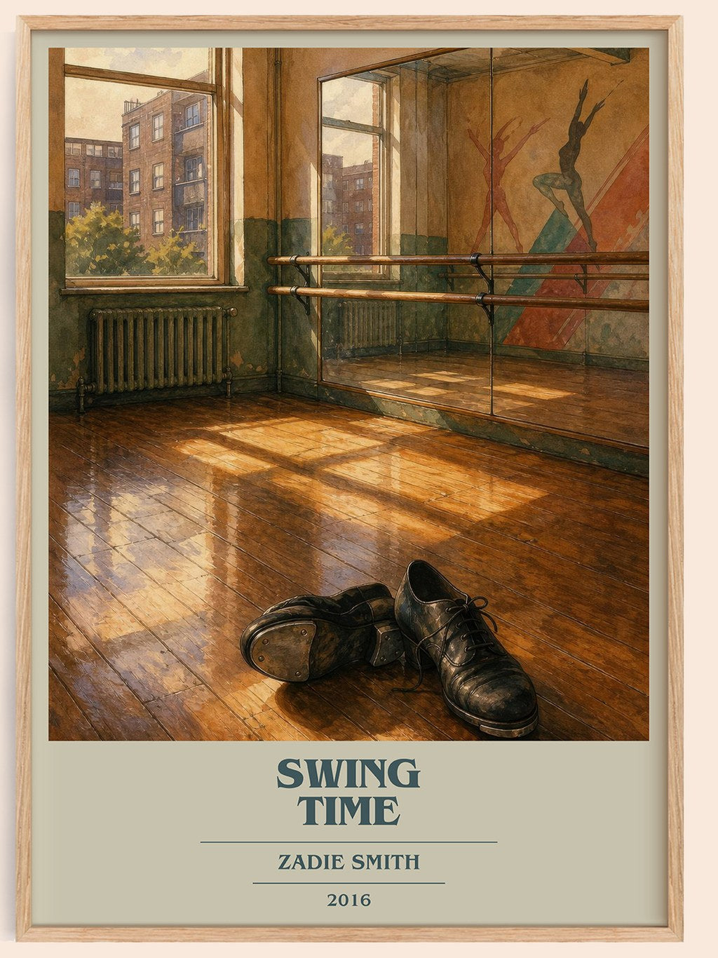 Swing Time book cover book poster by Zadie Smith – framed literary art print