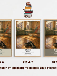 Swing Time book cover print in frame leaning in hallway – literary fiction wall art