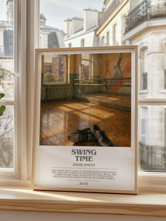 Swing Time bookish poster colour and style options – Zadie Smith book art