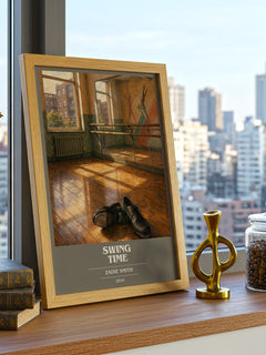 Swing Time book cover print framed by window – literary home decor