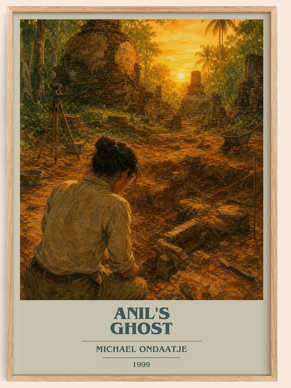 Anil's Ghost book cover book poster by Michael Ondaatje – framed literary art print
