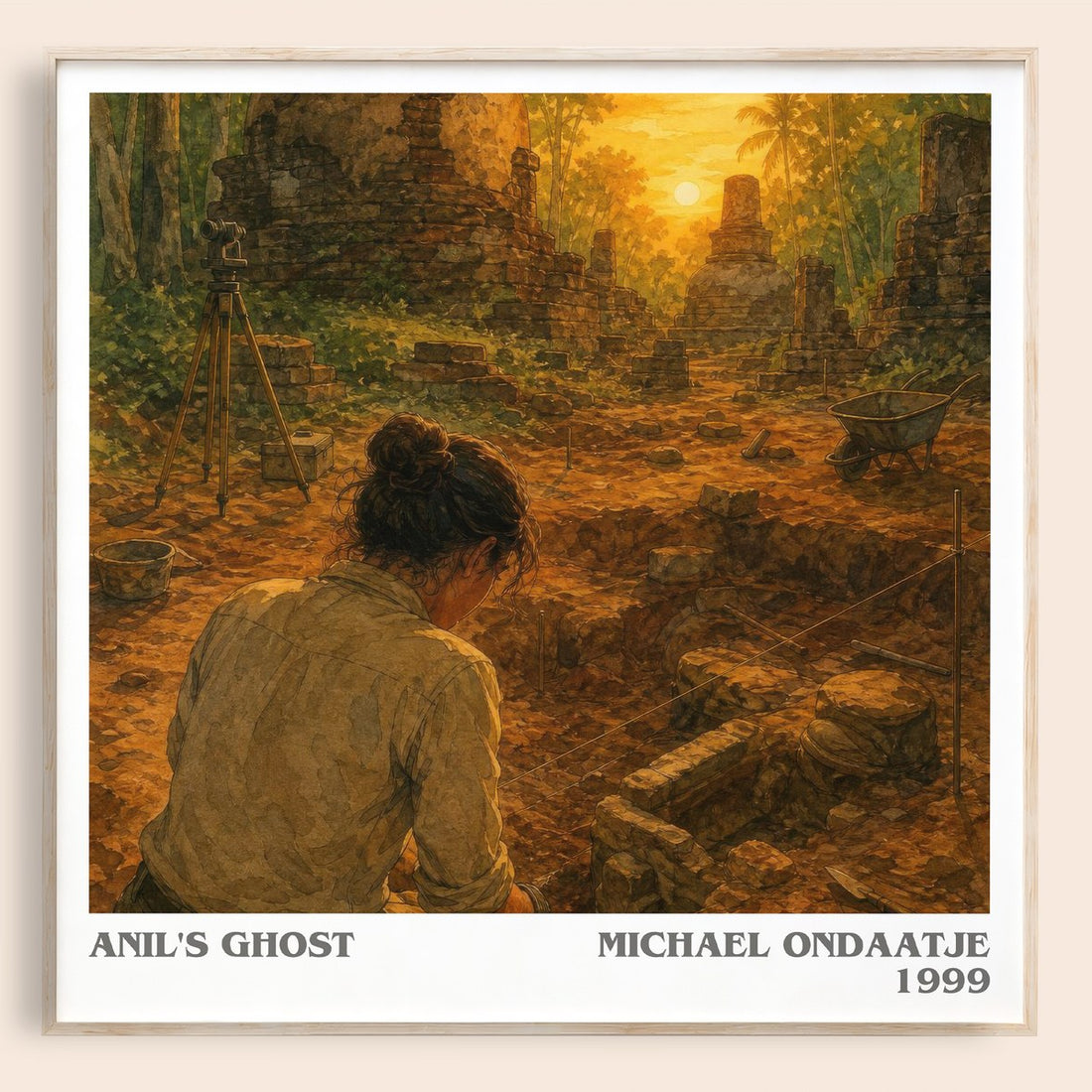 Anil's Ghost literary book poster by Michael Ondaatje – framed literary art print