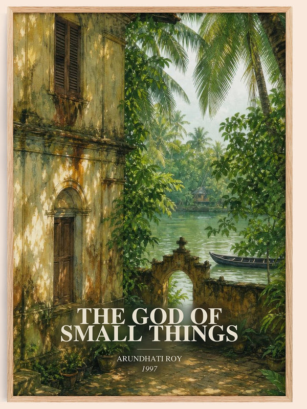 The God of Small Things watercolour book poster by Arundhati Roy – framed literary art print
