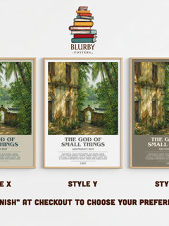 The God of Small Things bookish print in frame leaning in hallway – literary fiction wall art