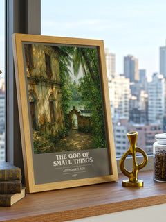The God of Small Things book cover print framed by window – literary home decor