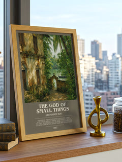 The God of Small Things bookish print framed by window – literary home decor