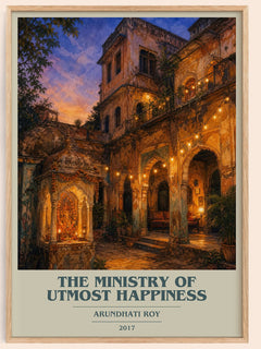 The Ministry of Utmost Happiness Book Cover Poster by Arundhati Roy – framed poster