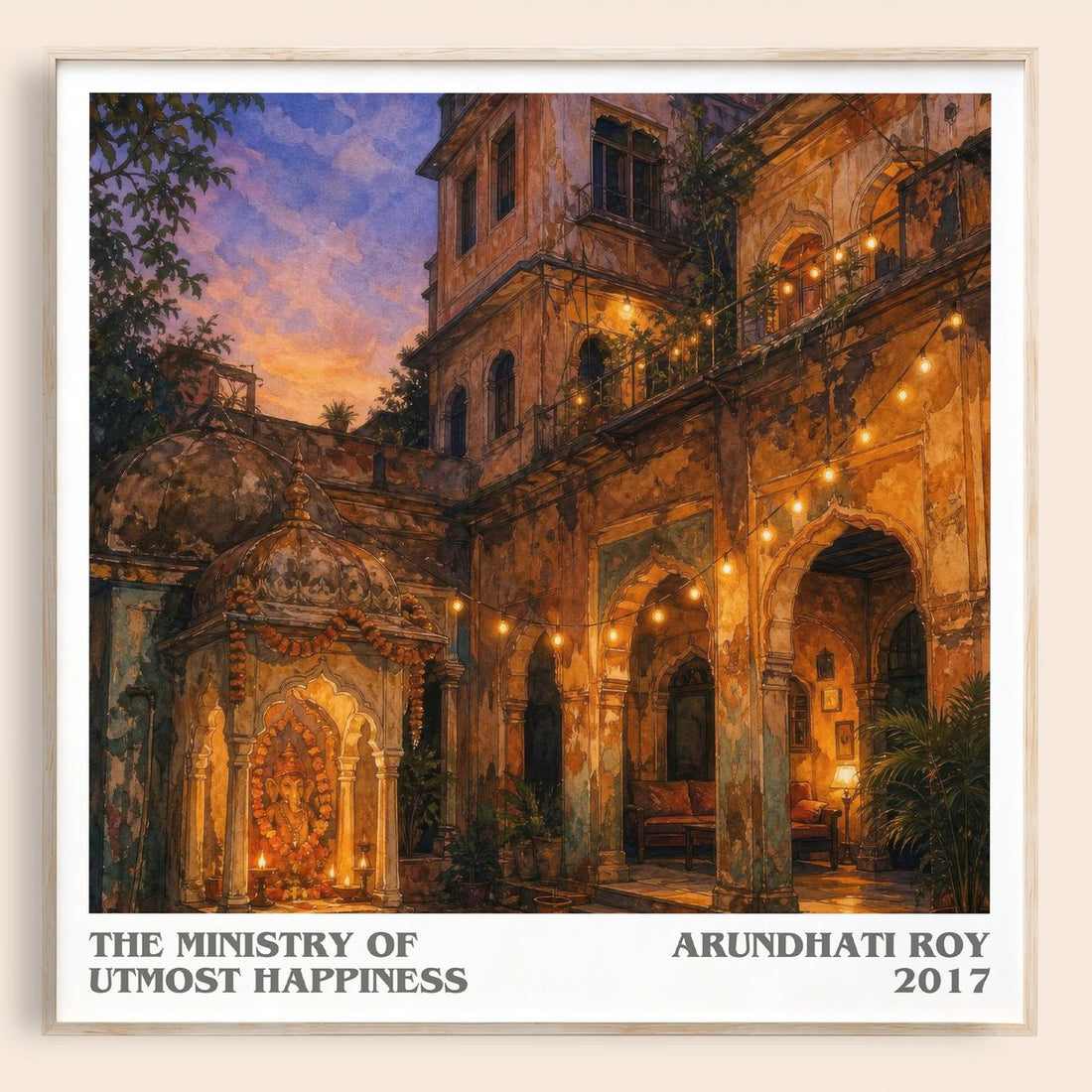 The Ministry of Utmost Happiness literary book poster by Arundhati Roy – framed literary art print