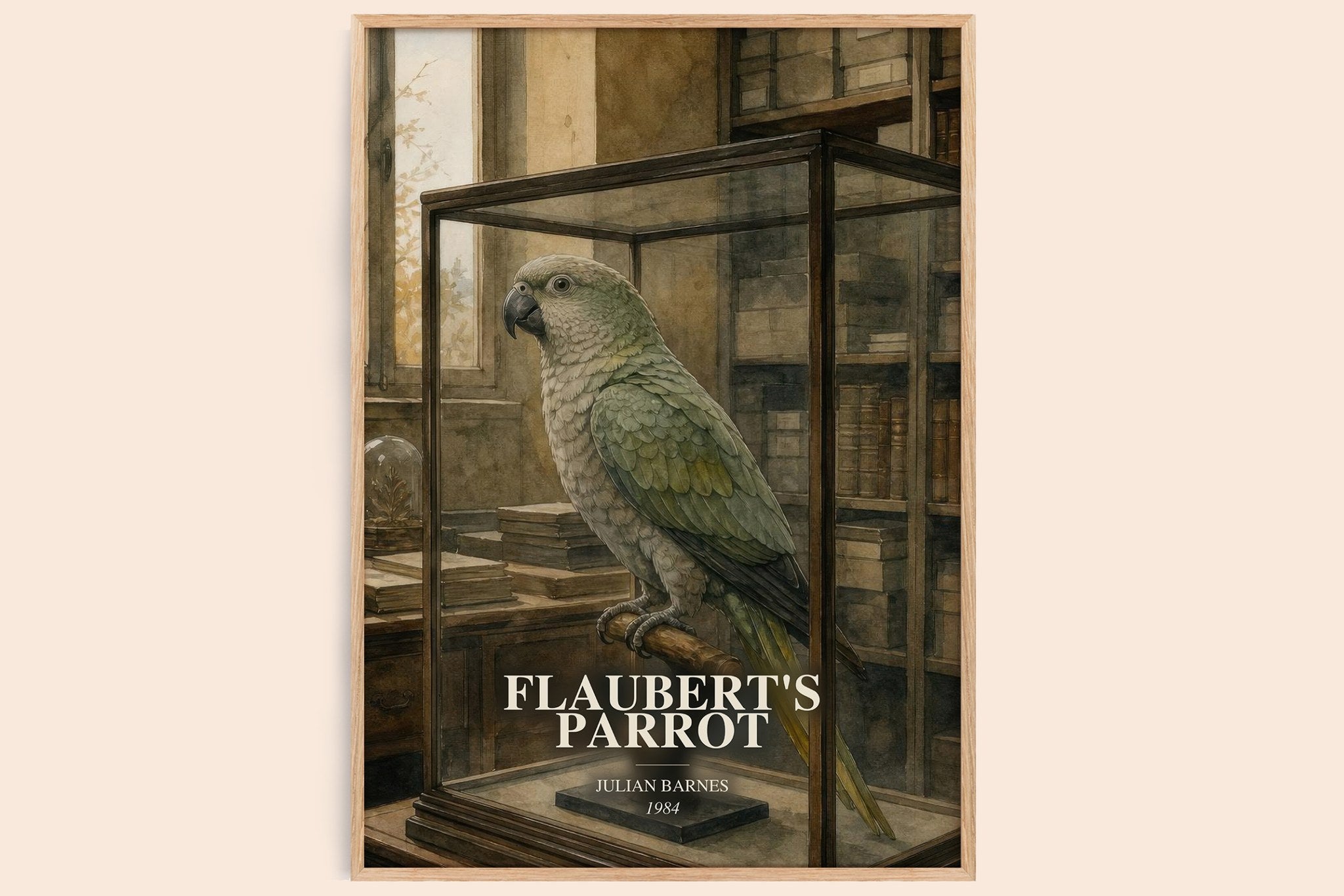 Flaubert's Parrot Book Watercolour Illustration by Julian Barnes
