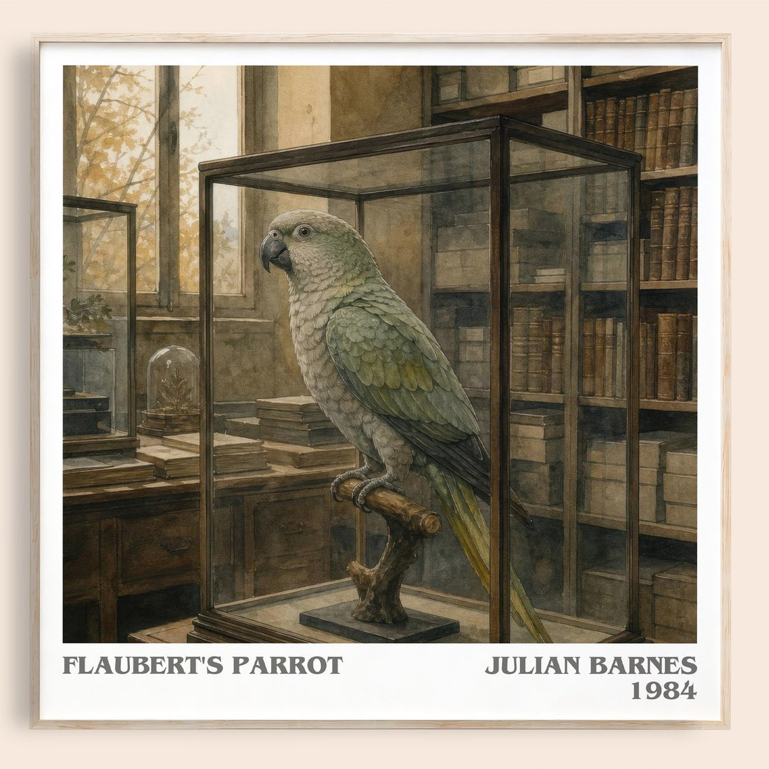 Flaubert's Parrot literary book poster by Julian Barnes – framed literary art print