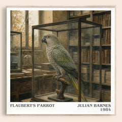 Flaubert's Parrot literary book poster by Julian Barnes – framed literary art print