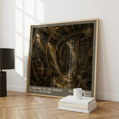 A History of the World in 10½ Chapters literary print framed by window – literary home decor