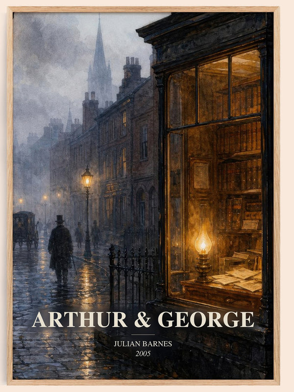 Arthur & George watercolour book poster by Julian Barnes – framed literary art print