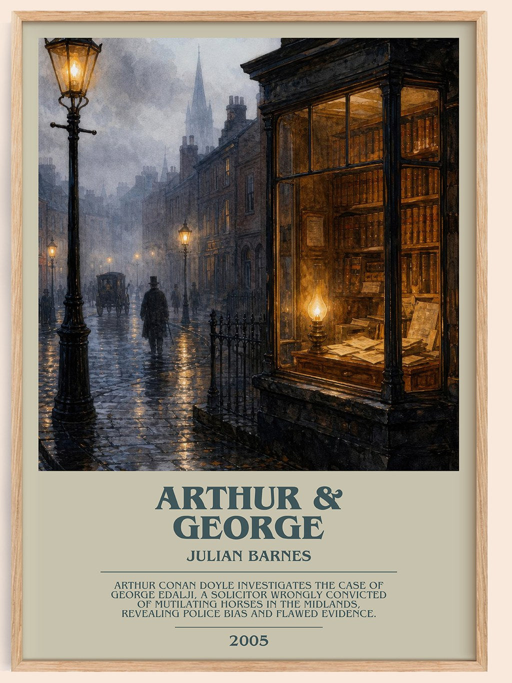 Arthur & George bookish book poster by Julian Barnes – framed literary art print
