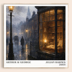 Arthur & George literary book poster by Julian Barnes – framed literary art print