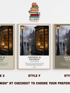 Arthur & George bookish print in frame leaning in hallway – historical fiction wall art