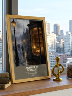 Arthur & George book cover print framed by window – literary home decor