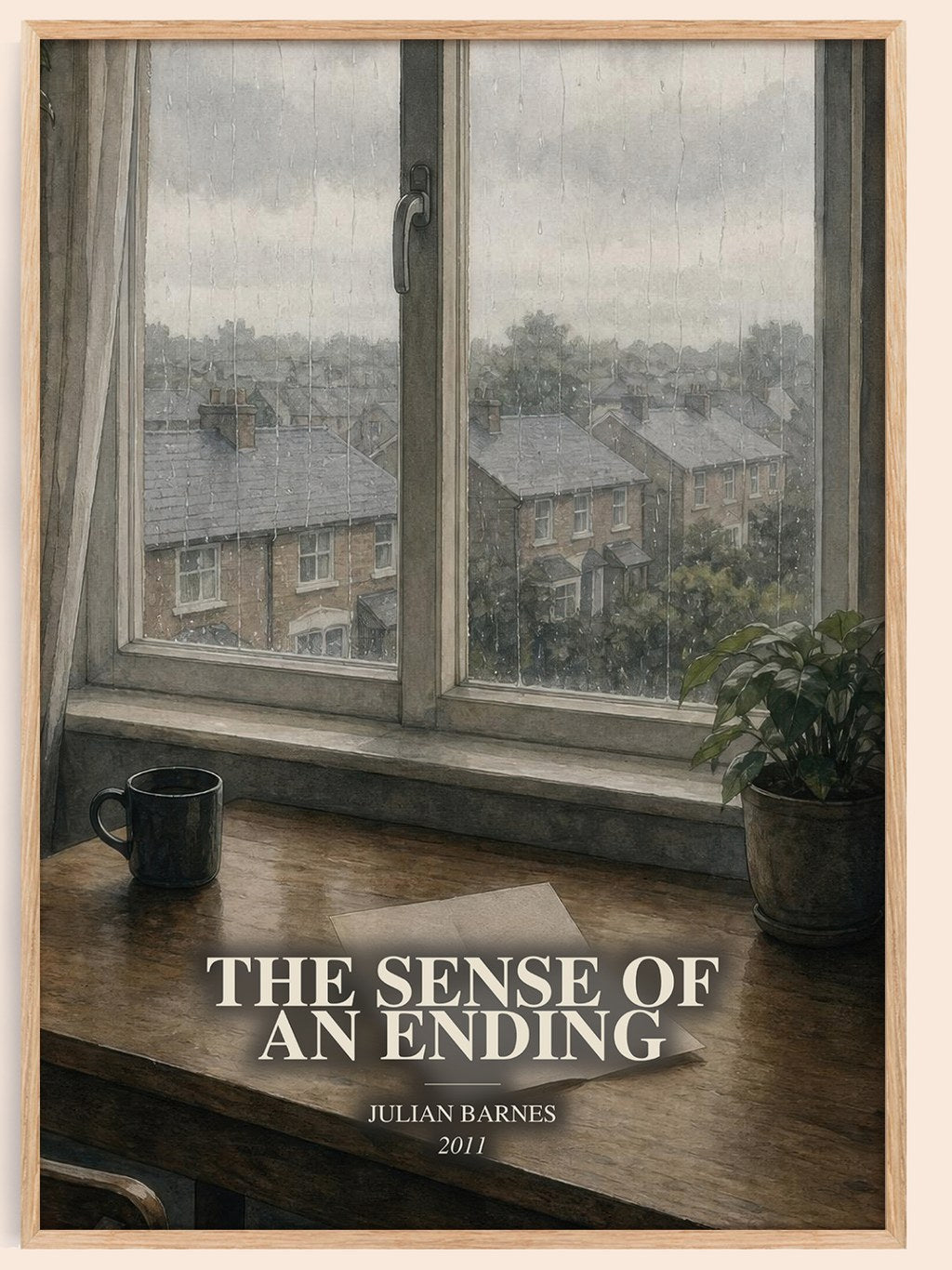 The Sense of an Ending watercolour book poster by Julian Barnes – framed literary art print