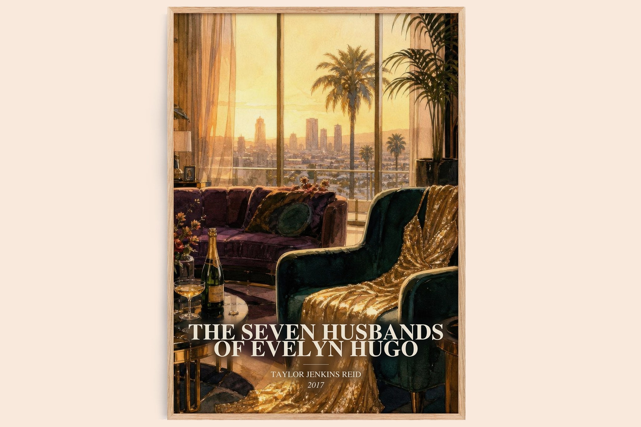 Seven Husbands of Evelyn Hugo Book Watercolour Illustration by T. Reid