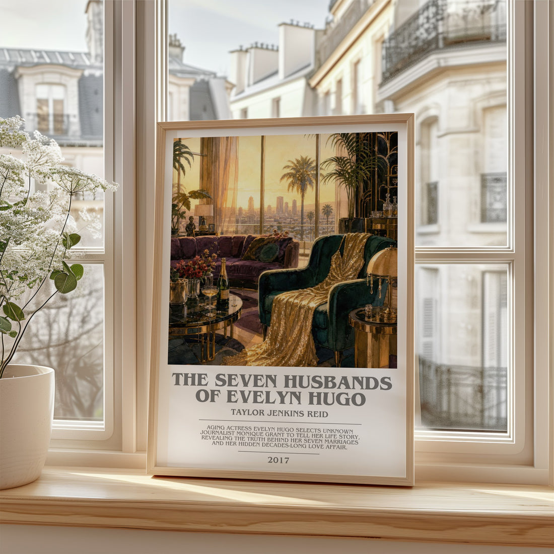 The Seven Husbands of Evelyn Hugo bookish poster colour and style options – Taylor Jenkins Reid book art