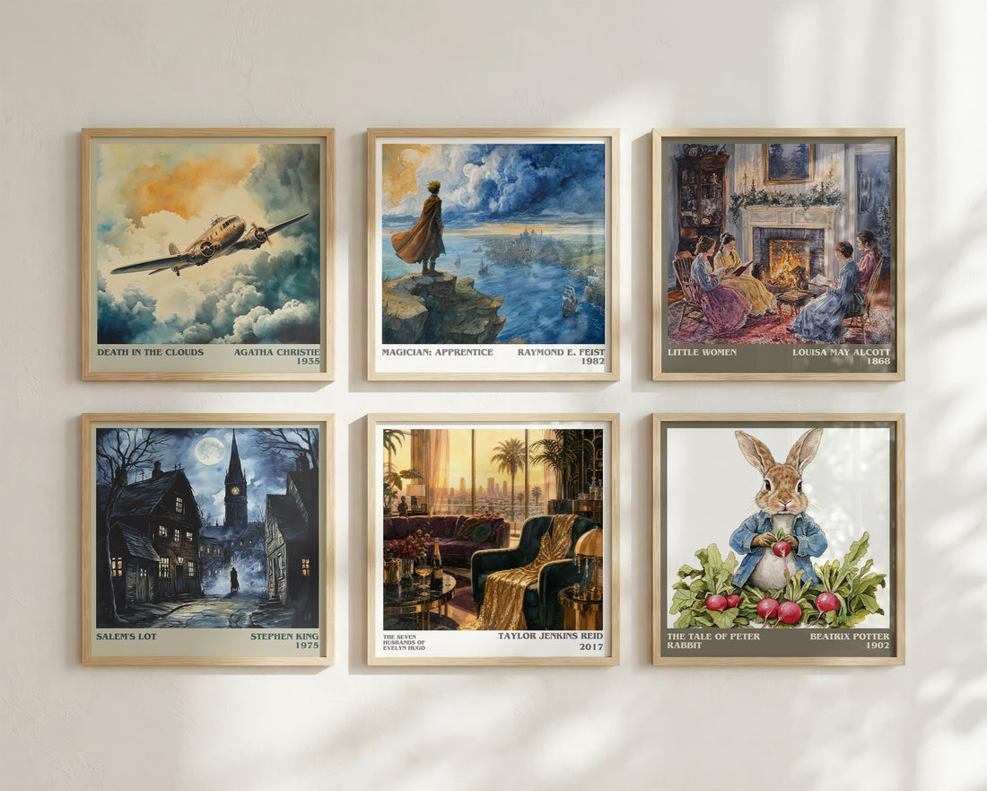The Seven Husbands of Evelyn Hugo literary art print colour and style options – Taylor Jenkins Reid book art