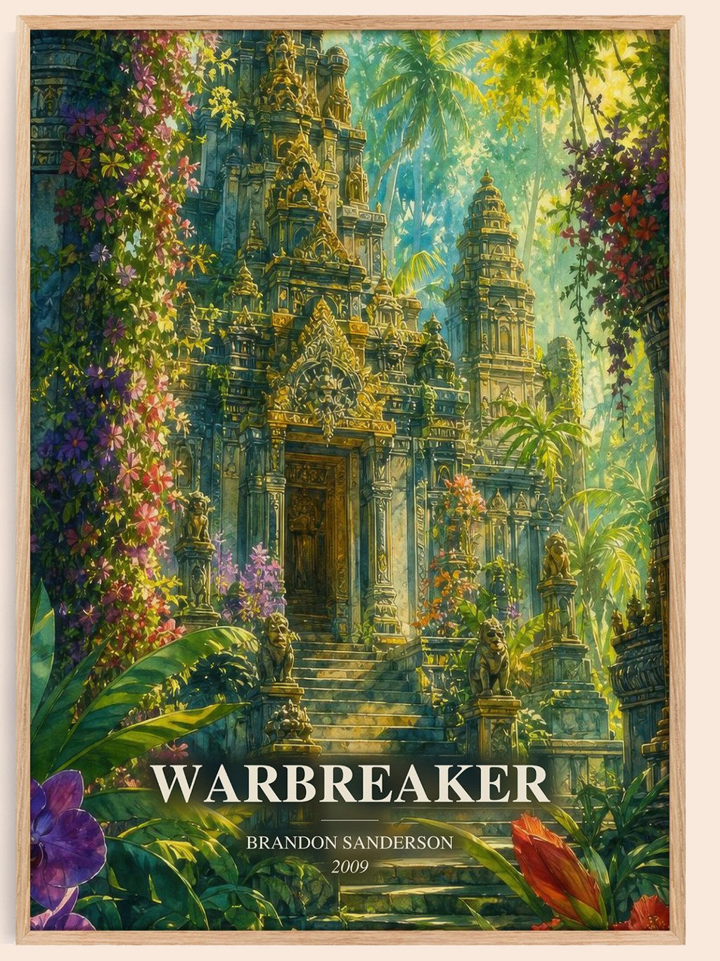 Warbreaker watercolour book poster by Brandon Sanderson – framed literary art print