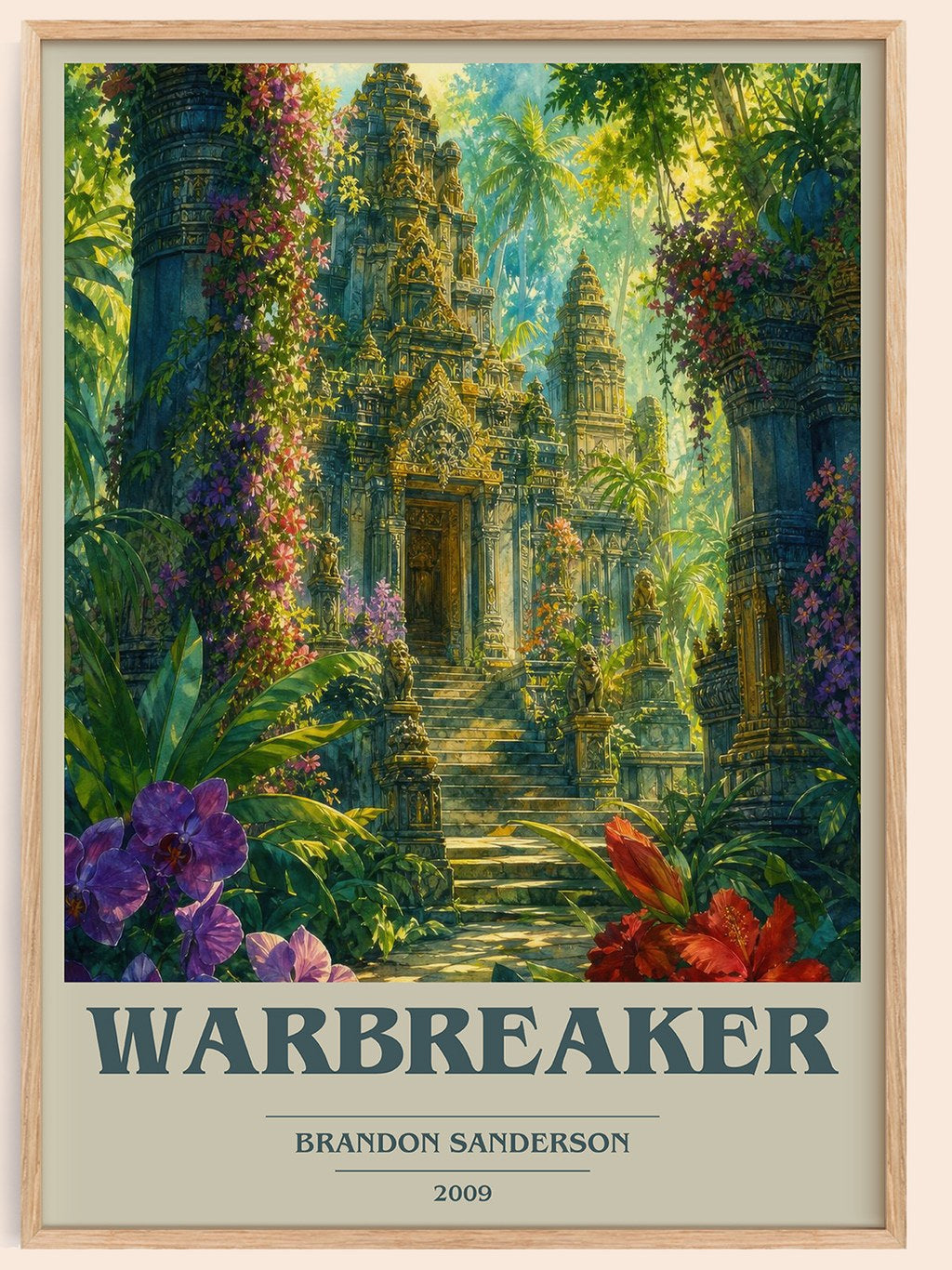 Warbreaker book cover book poster by Brandon Sanderson – framed literary art print