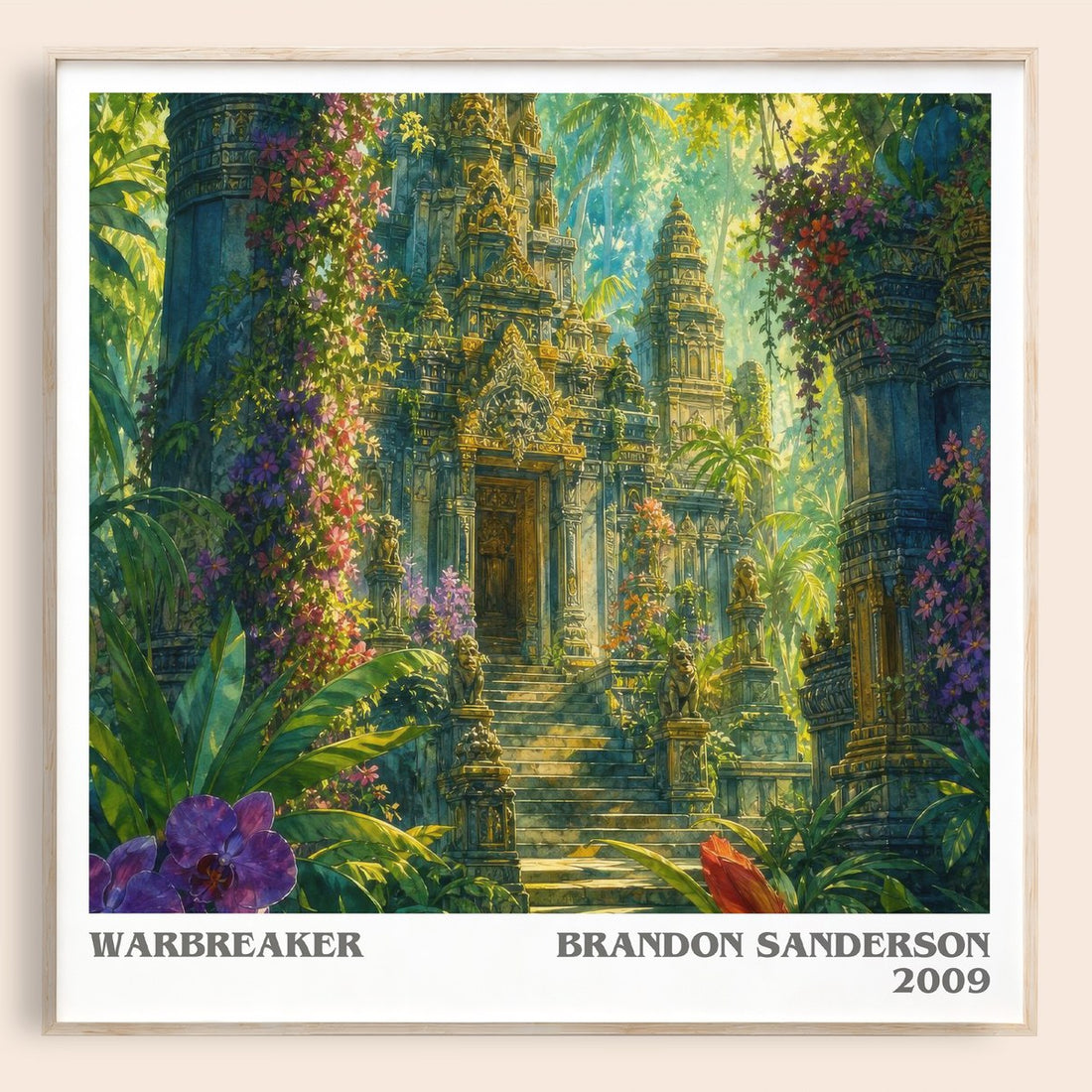 Warbreaker literary book poster by Brandon Sanderson – framed literary art print