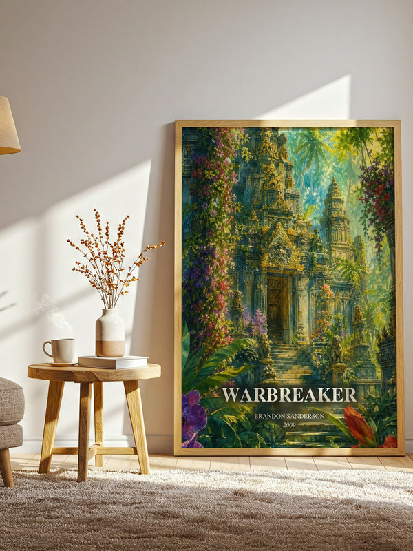 Warbreaker watercolour print in frame leaning in hallway – fantasy wall art