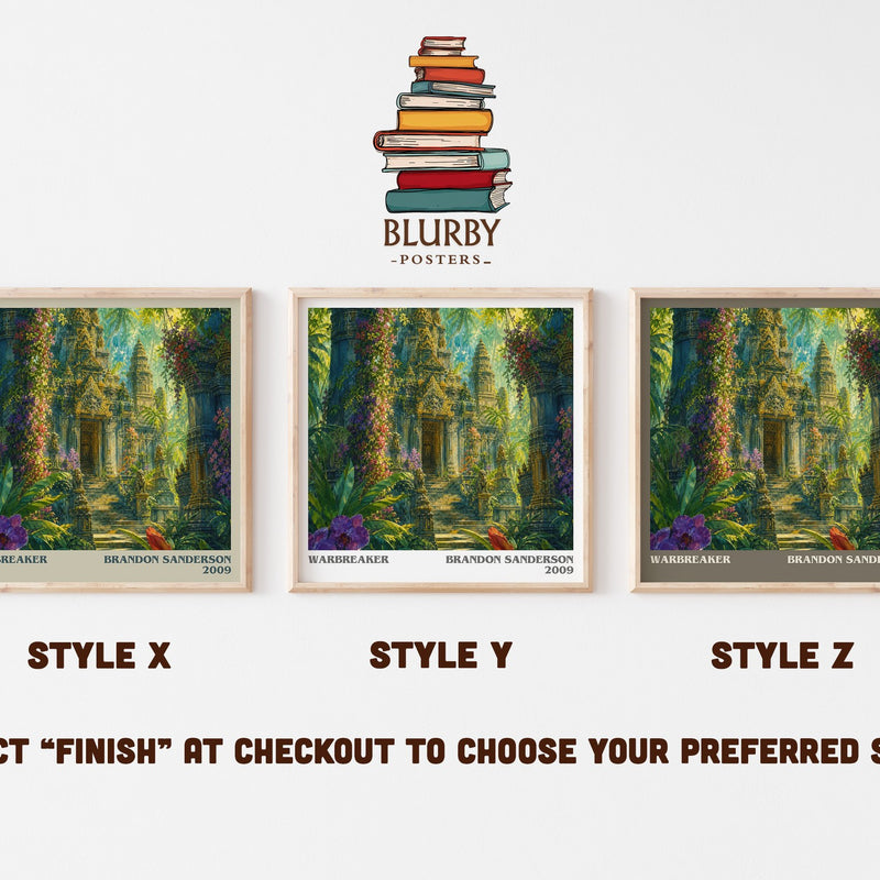 Warbreaker literary print in frame leaning in hallway – fantasy wall art