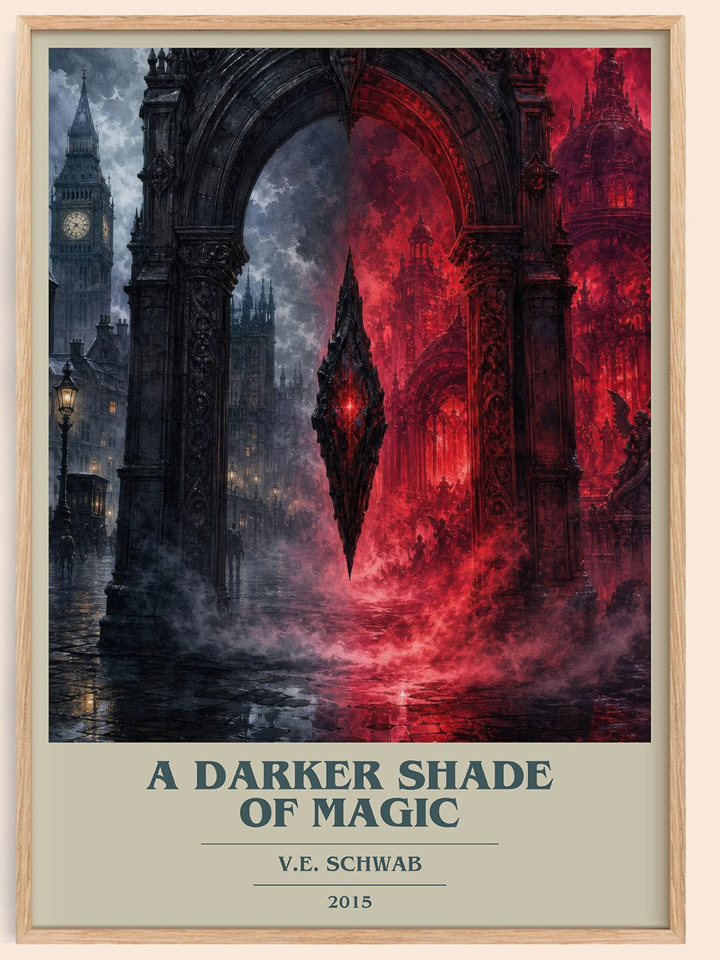 A Darker Shade of Magic book cover book poster by V.E. Schwab – framed literary art print