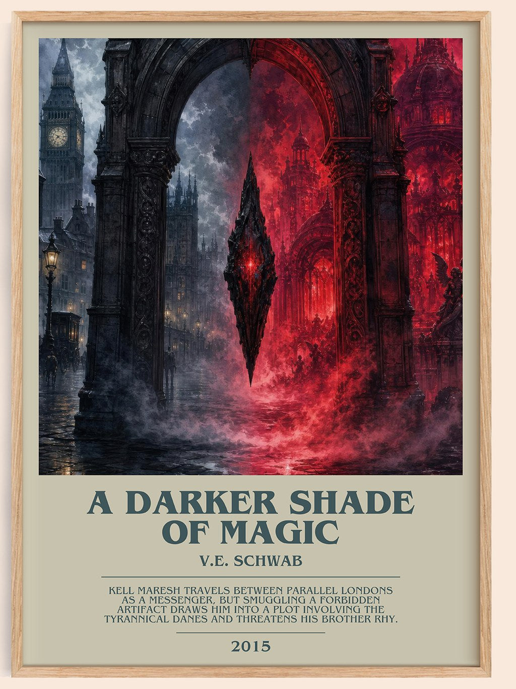 A Darker Shade of Magic bookish book poster by V.E. Schwab – framed literary art print