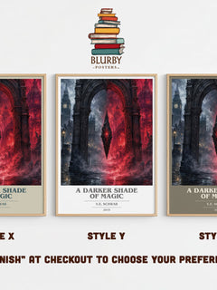 A Darker Shade of Magic book cover print in frame leaning in hallway – fantasy wall art