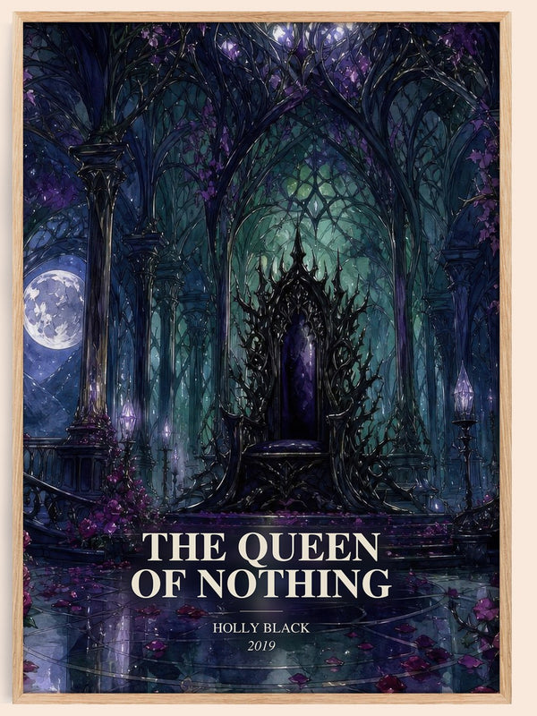 The Queen of Nothing watercolour book poster by Holly Black – framed literary art print