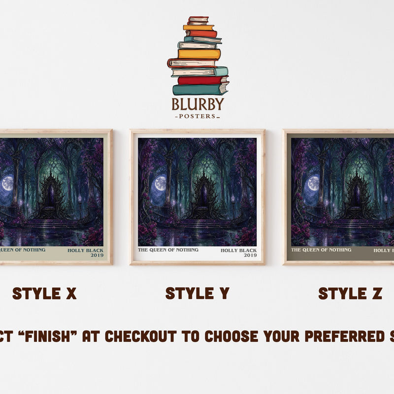 The Queen of Nothing literary print in frame leaning in hallway – fantasy wall art