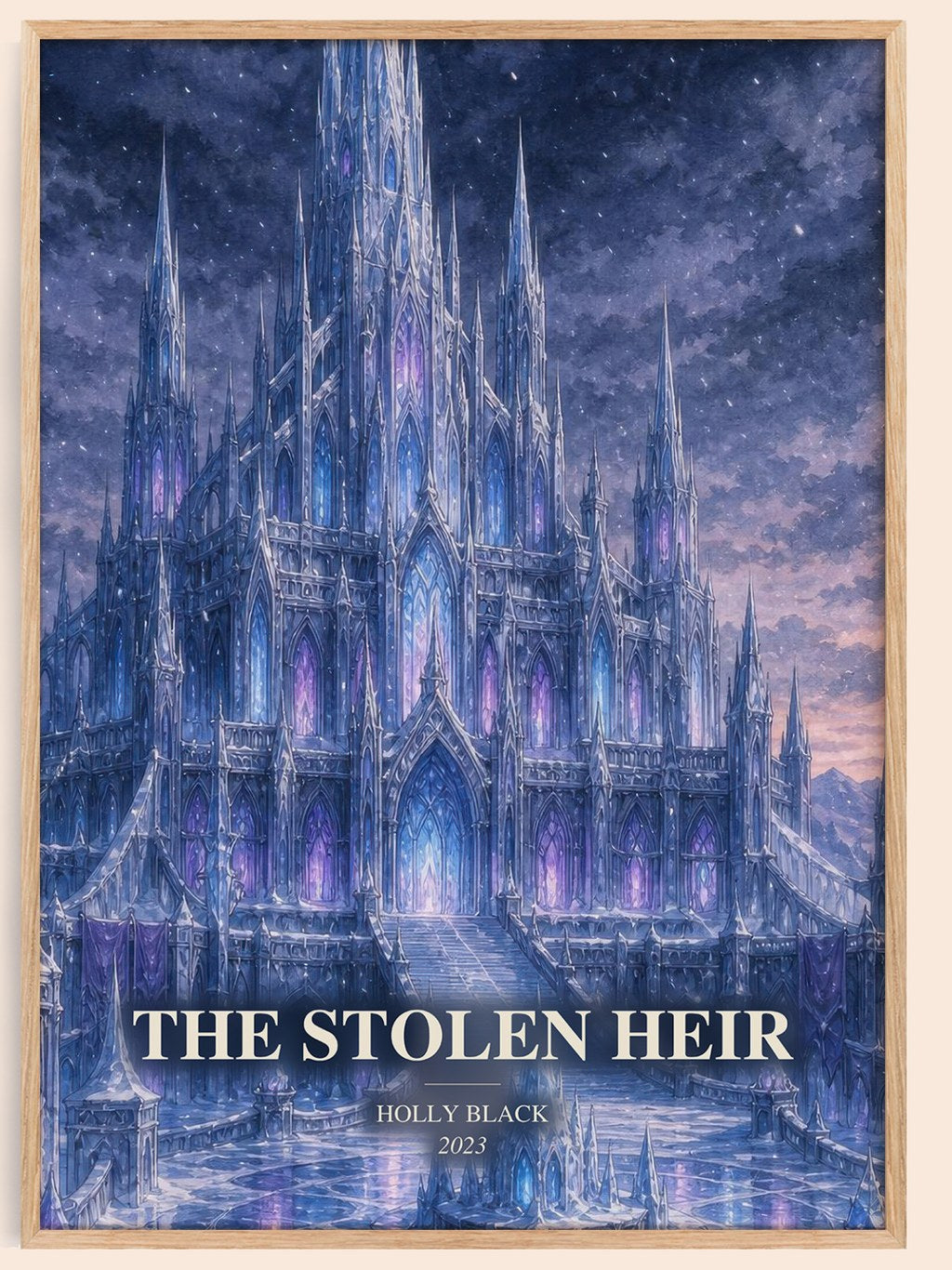 The Stolen Heir watercolour book poster by Holly Black – framed literary art print