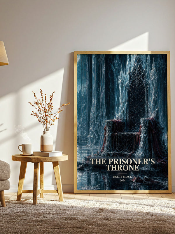 The Prisoner's Throne watercolour print in frame leaning in hallway – fantasy wall art