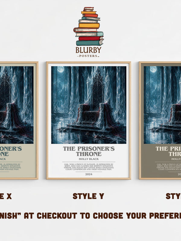 The Prisoner's Throne bookish print in frame leaning in hallway – fantasy wall art