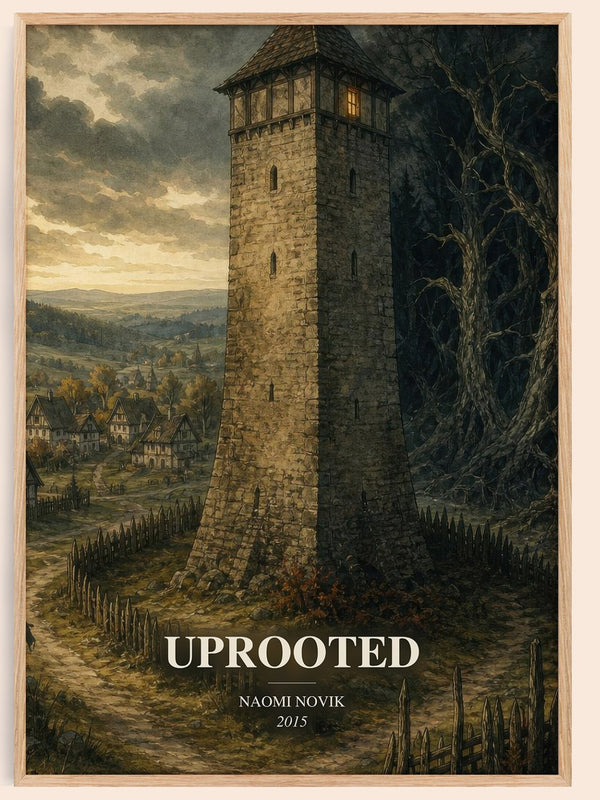 Uprooted watercolour book poster by Naomi Novik – framed literary art print